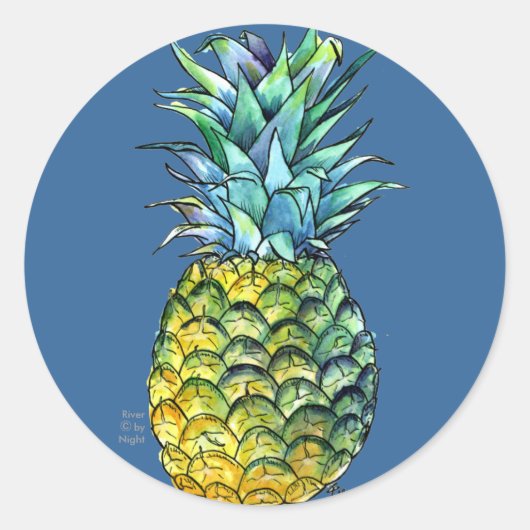 Sticker Rond Ananas (Devant)