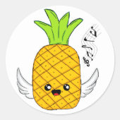 Sticker Rond Ananas avec ailes (Devant)