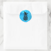 Sticker Rond Ananas Bleu (Sac)