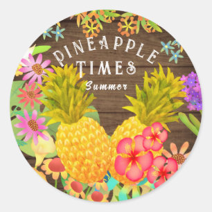Sticker Rond Ananas classique collant rond