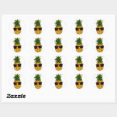 Sticker Rond ananas cool (Feuille)