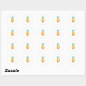 Sticker Rond Ananas couleur eau (Feuille)