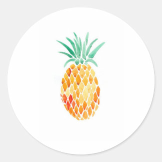 Sticker Rond Ananas couleur eau