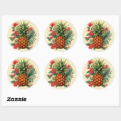 Sticker Rond Ananas de Noël (Feuille)