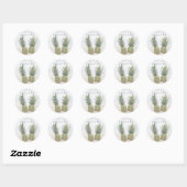 Sticker Rond Ananas de plage tropicale (Feuille)