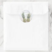 Sticker Rond Ananas de plage tropicale (Sac)