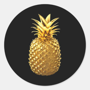 Sticker Rond Ananas d'or
