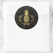 Sticker Rond Ananas d'or | Adresse élégante (Sac)