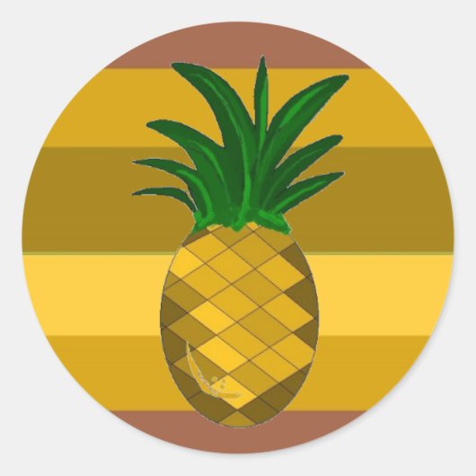 Sticker Rond Ananas Doré (Devant)
