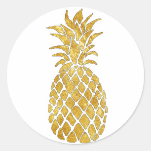 Sticker Rond ananas doré
