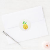Sticker Rond Ananas Géométrique En Or Foil D'Été Personnalisé. (Enveloppe)