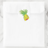 Sticker Rond Ananas heureux (Sac)