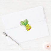 Sticker Rond Ananas heureux (Enveloppe)