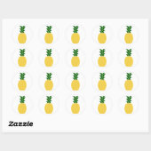 Sticker Rond Ananas jaune (Feuille)