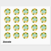 Sticker Rond Ananas Jaune (Feuille)
