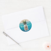 Sticker Rond Ananas Mason Jar Beach Merci de mariage (Enveloppe)