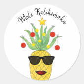 Sticker Rond Ananas Mele Kalikimaka (Devant)