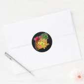 Sticker Rond Ananas Pizza Love (Enveloppe)