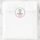 Sticker Rond Ananas rose (Sac)