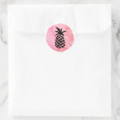 Sticker Rond Ananas Rose Clair (Sac)