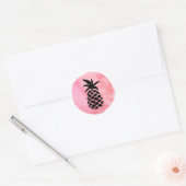 Sticker Rond Ananas Rose Clair (Enveloppe)