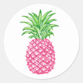 Sticker Rond Ananas Rose Prépa (Devant)