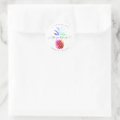 Sticker Rond Ananas rouge Iridescente do-it-yourself Arrière -  (Sac)