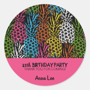 Sticker Rond Ananas Sauvage et Sucré