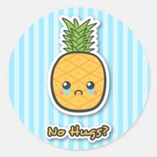 Sticker Rond Ananas triste qui n'a pas de câlins