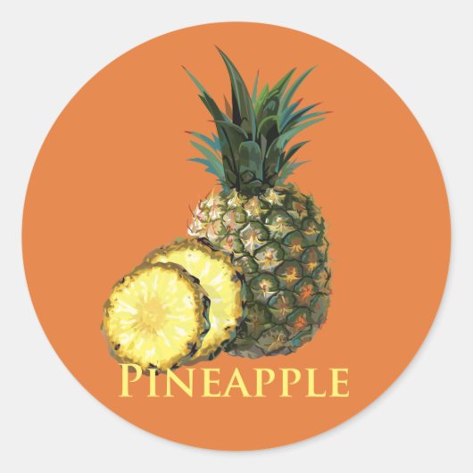 Sticker Rond Ananas tropical (Devant)