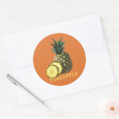 Sticker Rond Ananas tropical (Enveloppe)