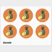 Sticker Rond Ananas tropical (Feuille)