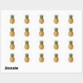 Sticker Rond Ananas tropical hawiien (Feuille)