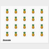 Sticker Rond Ananas tropical : Saveur de l'été (Feuille)