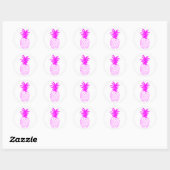 Sticker Rond Ananas Tropical vintage (Feuille)
