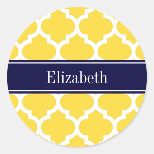 Sticker Rond Ananas Whisky Marocain #5 Marine Nom bleu Monogram (Devant)