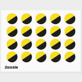 Sticker Rond Anarcho capitalisme drapeau anarchie symbole jaune (Feuille)
