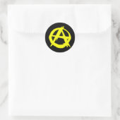 Sticker Rond Anarcho-capitalisme Drapeau noir et jaune (Sac)
