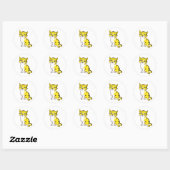 Sticker Rond Anarkitty - Chat noir et jaune (Feuille)