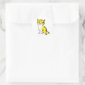 Sticker Rond Anarkitty - Chat noir et jaune (Sac)