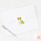 Sticker Rond Anarkitty - Chat noir et jaune (Enveloppe)