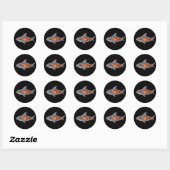 Sticker Rond Anatomie des requins (Feuille)