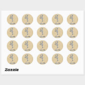 Sticker Rond Anatomie du squelette humain dans la prière (Feuille)