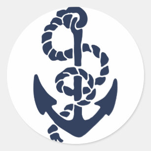 Sticker Rond Anchor Pattern