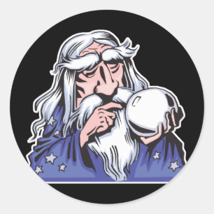 Sticker Rond ancien assistant blanc merlin
