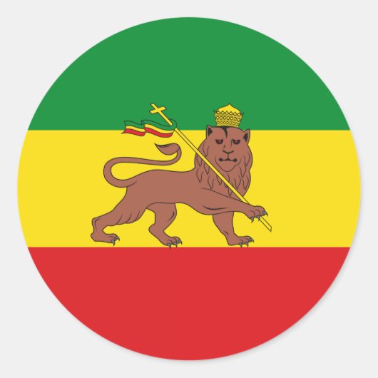 Sticker Rond Ancien drapeau éthiopien (Devant)