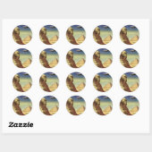 Sticker Rond Ancien Grand Sphinx de Gizeh, Pyramides d'Égypte (Feuille)