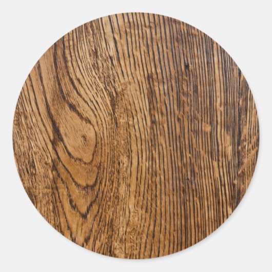 Sticker Rond Ancien look de grain de bois (Devant)