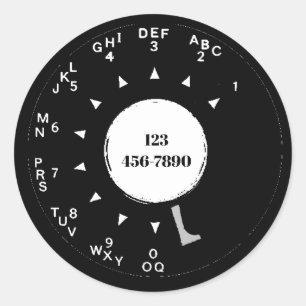 Sticker Rond Ancien numéro de téléphone du Rotary, modifier le 
