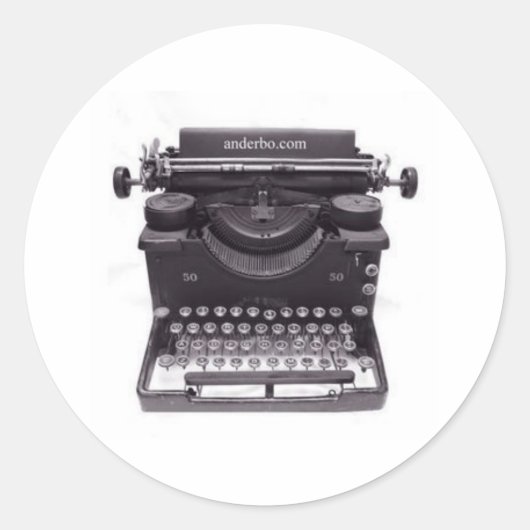 STICKER ROND ANCIEN TYPEWRITER (Devant)